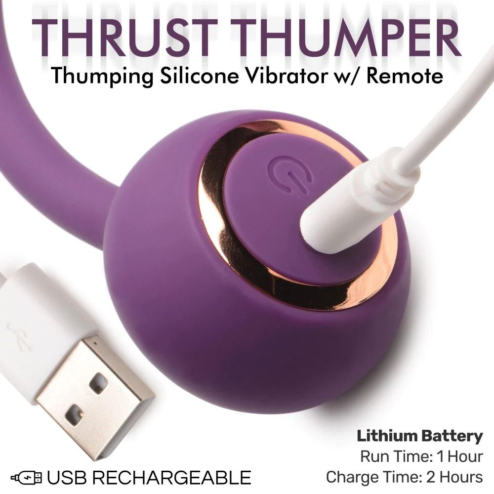 Thru Thumper Thrusting Silicone Vibrator w/ Remote – Lace and Luna