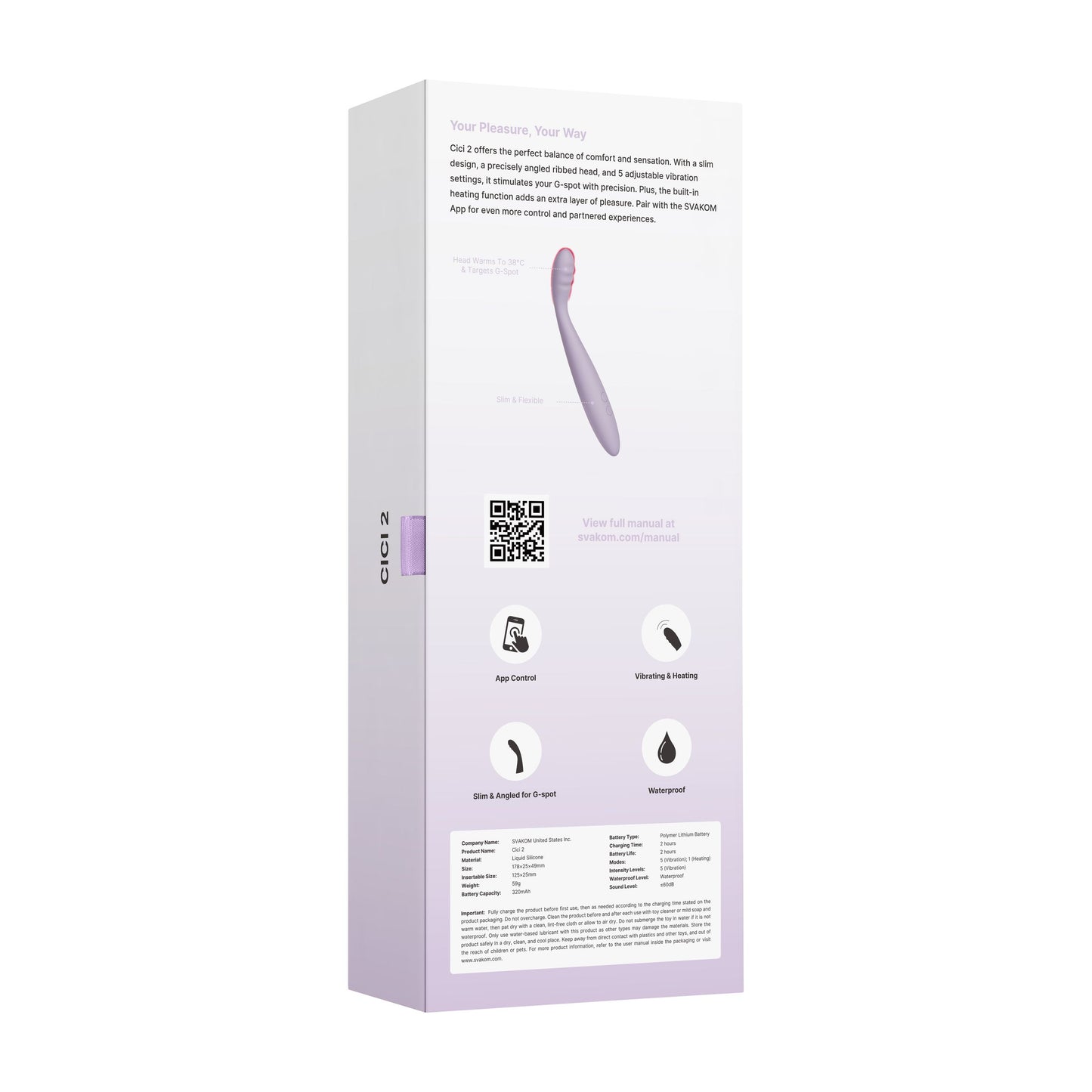 SVAKOM - Cici 2 Flexible G-spot Vibratror - Lavender